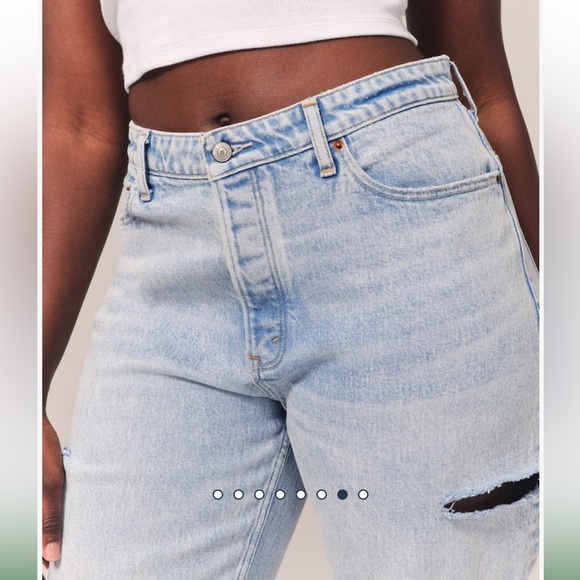 NWOT-high rise dad jeans side distressing-25 curve love - Picture 9 of 12